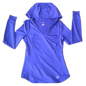 Athletic Hoodie w Pocket and Ruching in Indigo